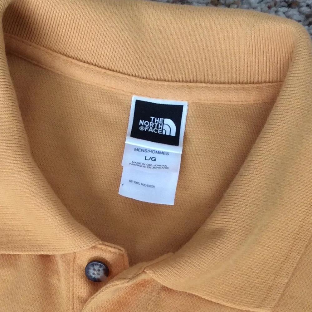 Vintage The North Face Yellow Gold Polo Shirt Golf Gorpcore Size L